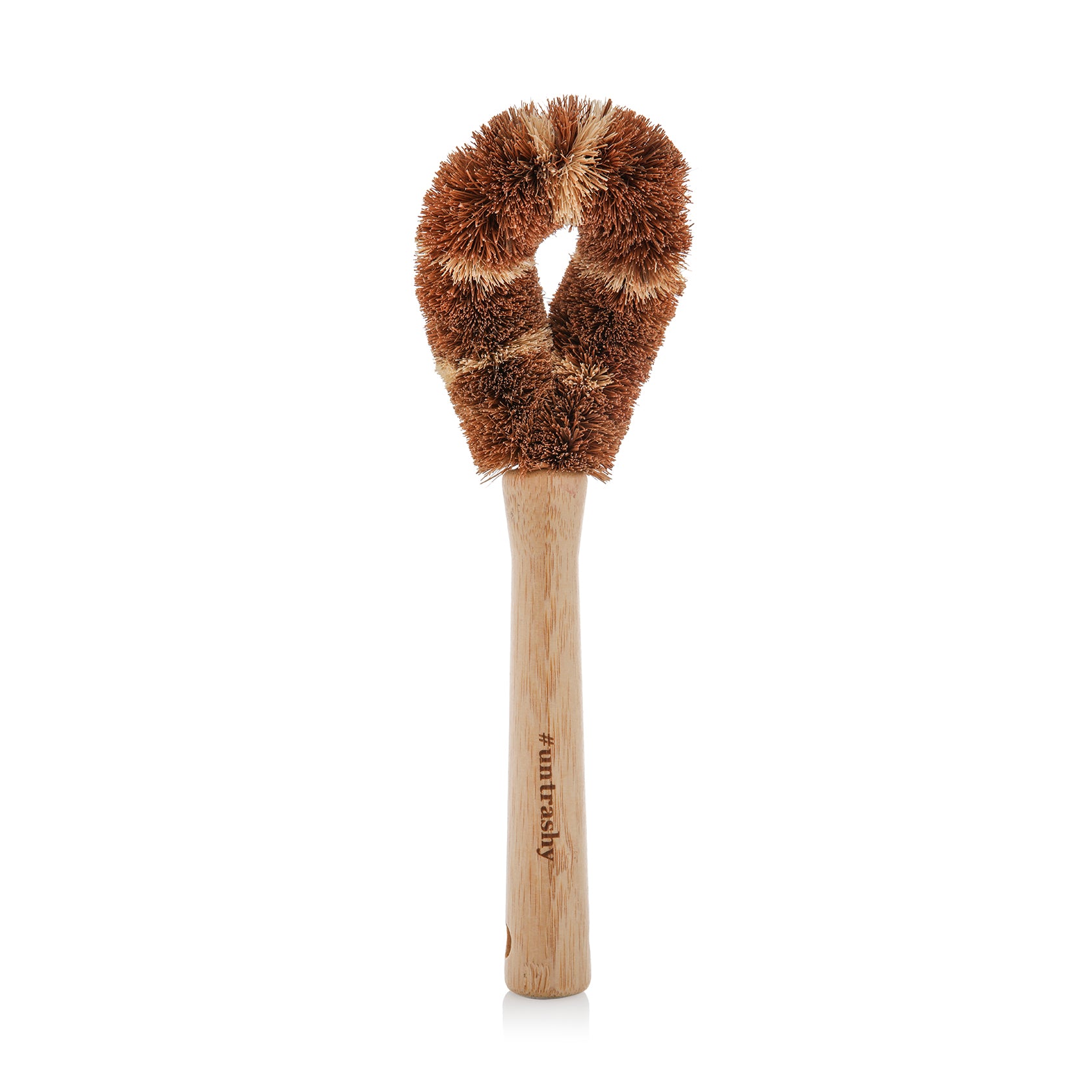 dish brush with coconut husk and bamboo handle