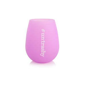 purple silicone cup with #untrashy logo