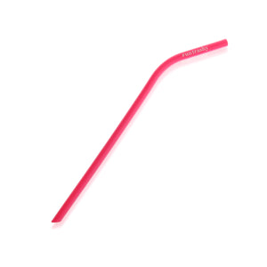 Pink silicone drinking straw